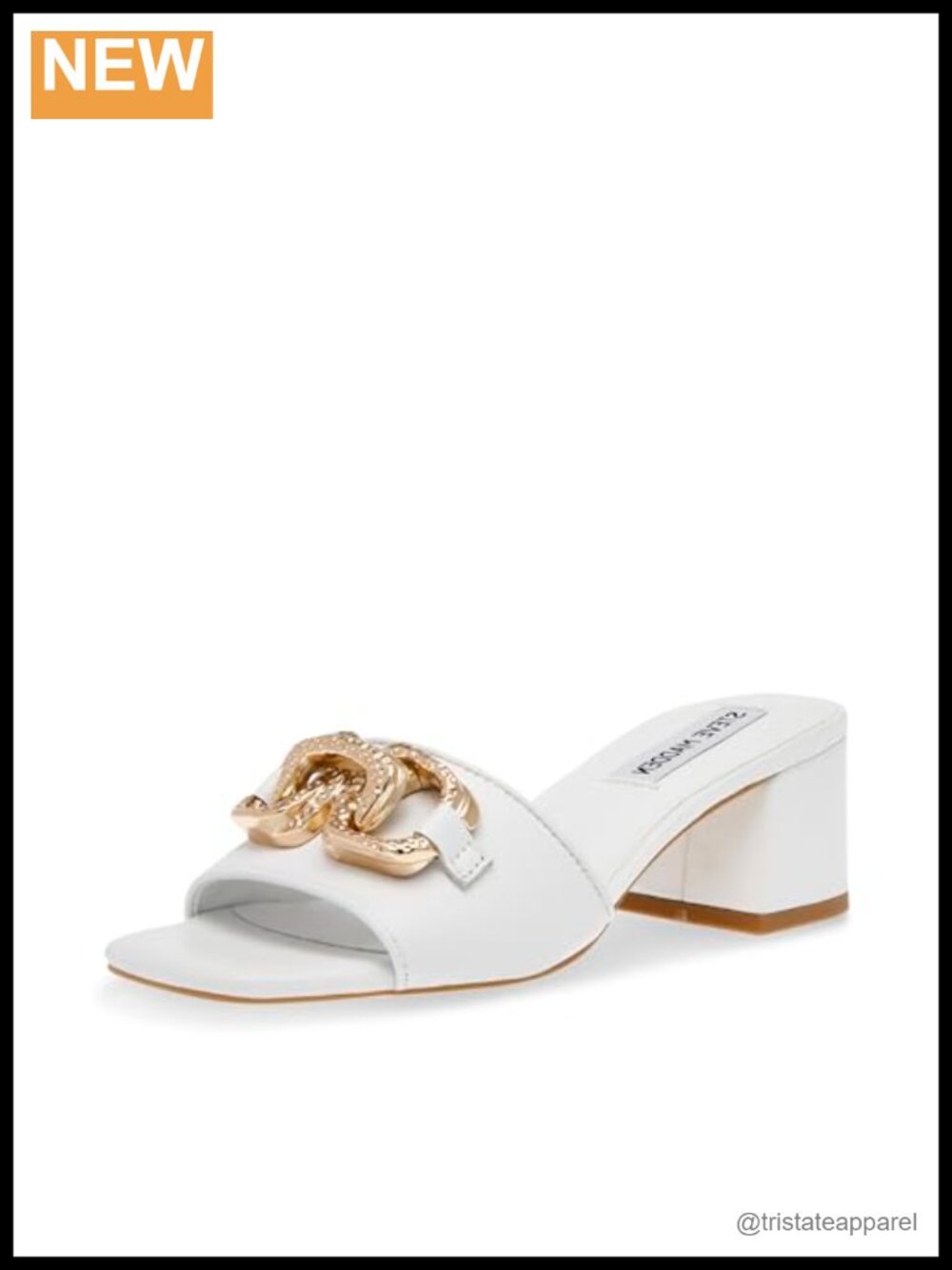 Steve Madden Santana Leather Block Heel Slide Sandals